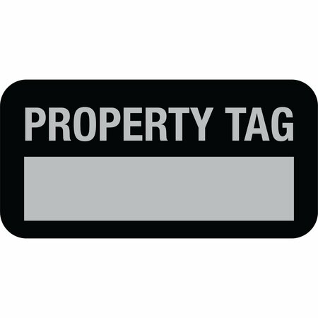 LUSTRE-CAL Property ID Label PROPERTY TAG5 Alum Black 1.50in x 0.75in  1 Blank # Pad, 100PK 253769Ma1K0000